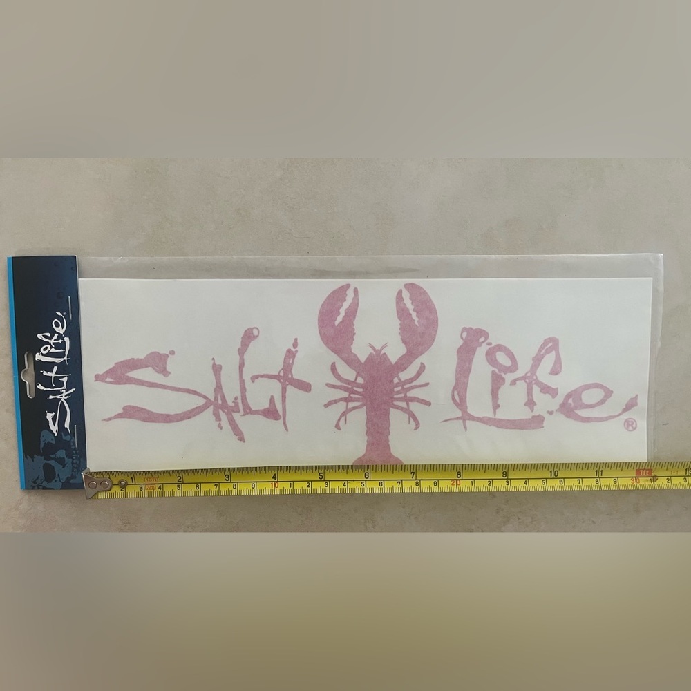 Medium pink lobster Salt life decal sticker